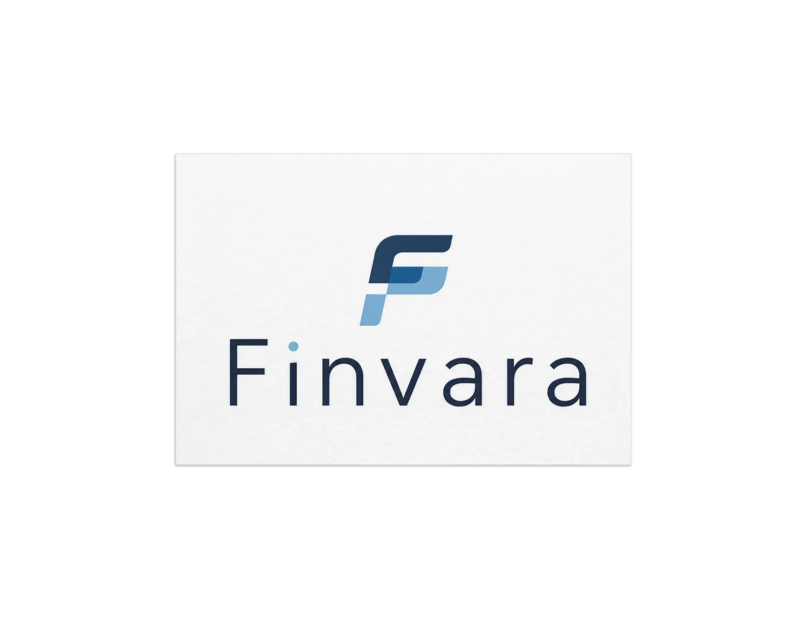 Modern financial consulting logo design with abstract blue symbol and clean corporate typography.