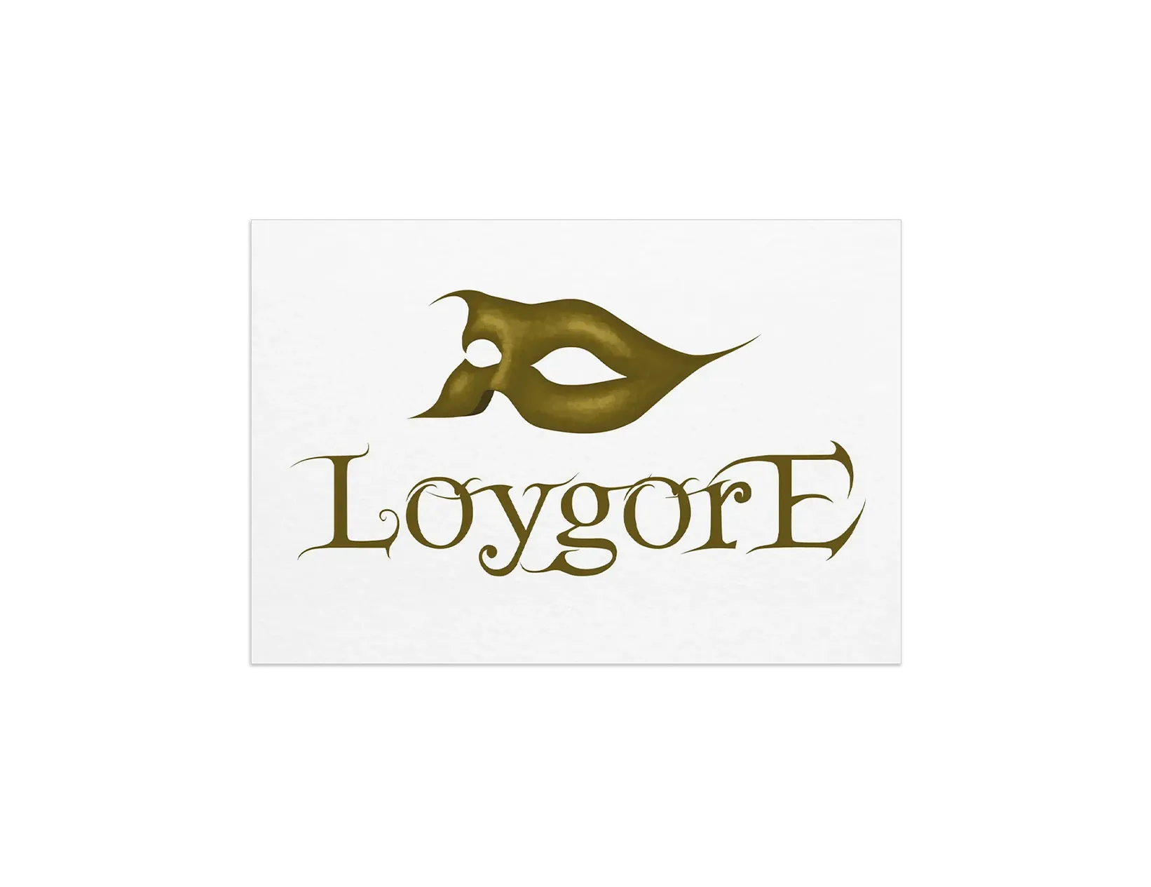 Theater and event logo design with dramatic mask symbol and elegant decorative typography.