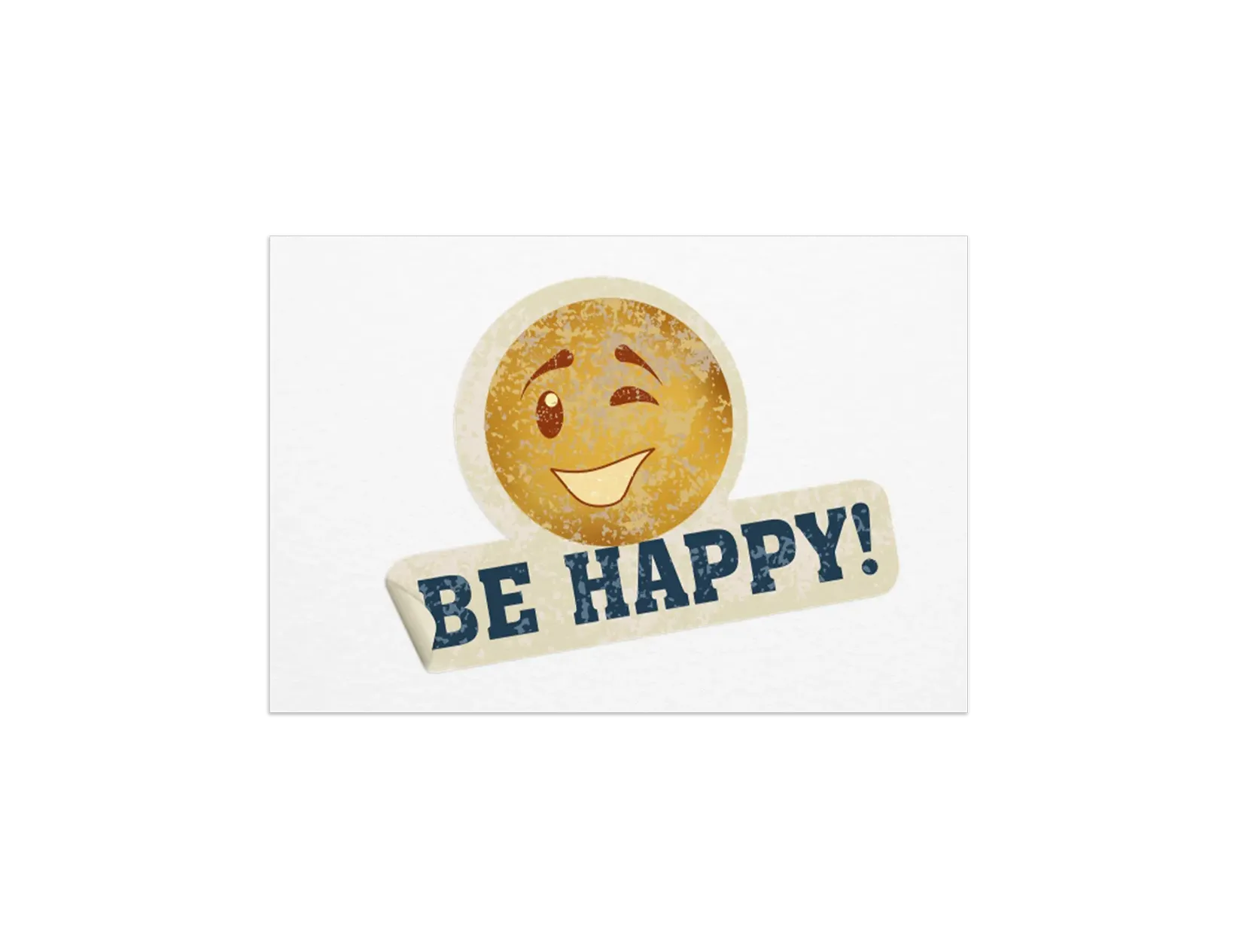Wellness lifestyle logo design with smiling face illustration and positive be happy typography.