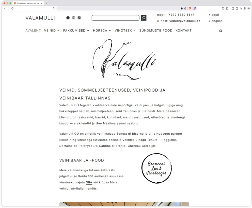 Wine Shop Website Design and Development